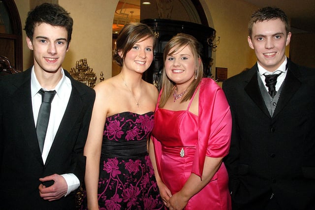 OUR BIG NIGHT...Looking forward to the Loreto College formal event in Ballymena were Sam Magurie, Claire McAtamney, Mairead McNicholl and Nial Boyle back in 2010.