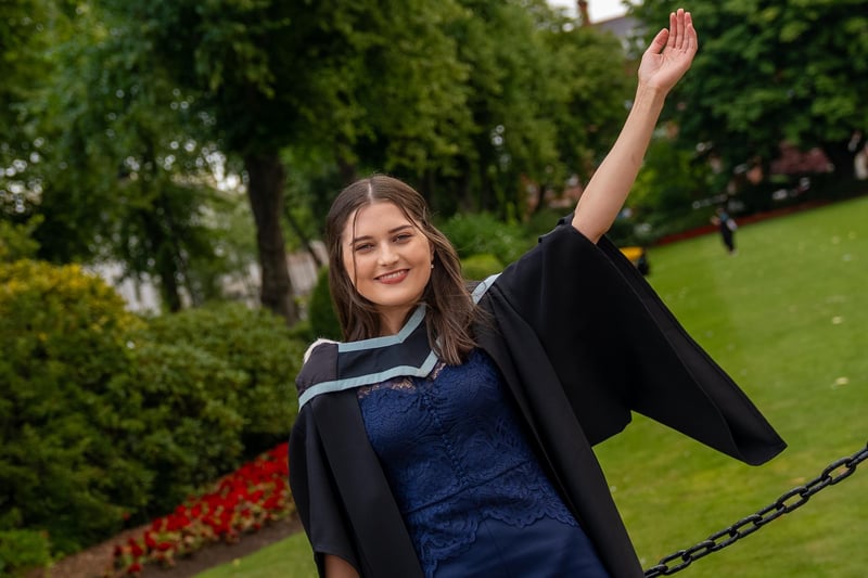 Gabrielle Mercer from Lisburn celebrates her BA in English and History at Queen's.