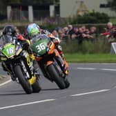 Saturday’s racing at the Armoy Road Races is set to be streamed live on the BBC iPlayer for UK audiences and available internationally on the BBC Sport NI website. Last year’s Man of the Meeting, Jamie Coward is pictured battling it out on the Armoy circuit with Mike Browne.  CREDIT ROD NEILL