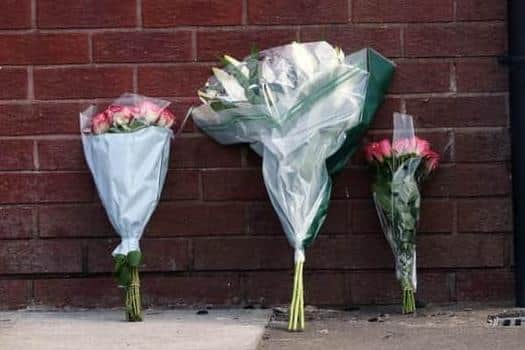 Floral tributes in Ballymena. Picture: Peter Morrison/PressEye