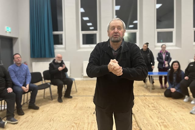 Pictured in rehearsals for Ballywillan Drama Group's production of Fiddler on the Roof is Jim Everett.