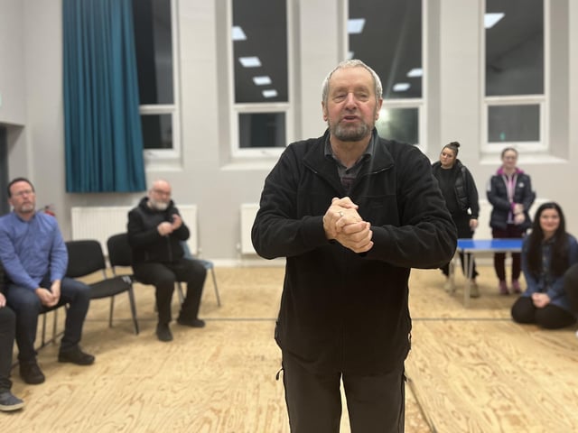 Pictured in rehearsals for Ballywillan Drama Group's production of Fiddler on the Roof is Jim Everett.