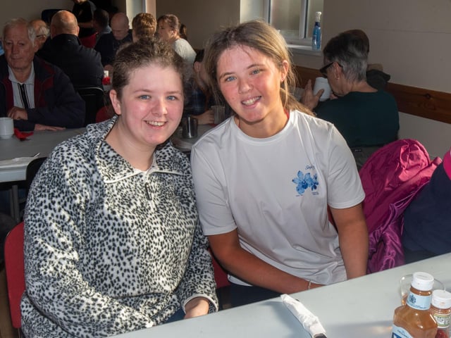 Sisters, Jill and Cathy Gardiner pictured at the Mavemacullen Accordion Band big breakfast on Saturday.
