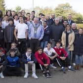 The delegation from Coleraine’s twin town La Roche-sur-Yon along with representatives from Coleraine Rugby Club pictured with the Mayor outside Coleraine Civic Headquarters Cloonavin