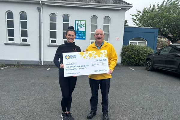 Aimee Sloan presented the funds to Marie Curie following the charity effort on June 16. (Pic: Contributed).
