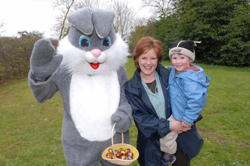 Robin Wynn and his mum Hazel were delighted to meet the Easter Bunny in Carnfunnock on Easter Monday in 2007.