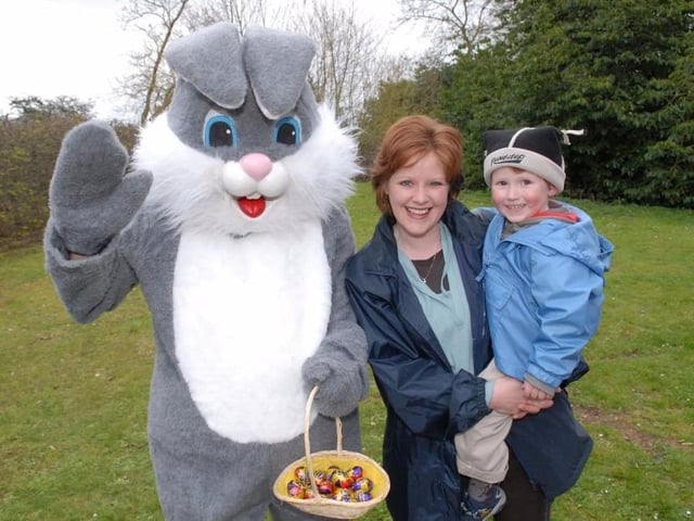 Robin Wynn and his mum Hazel were delighted to meet the Easter Bunny in Carnfunnock on Easter Monday in 2007.
