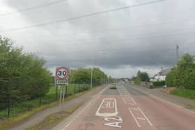 The overhead power line from Eden to Carnmoney is now over 80 years old. Photo by Google