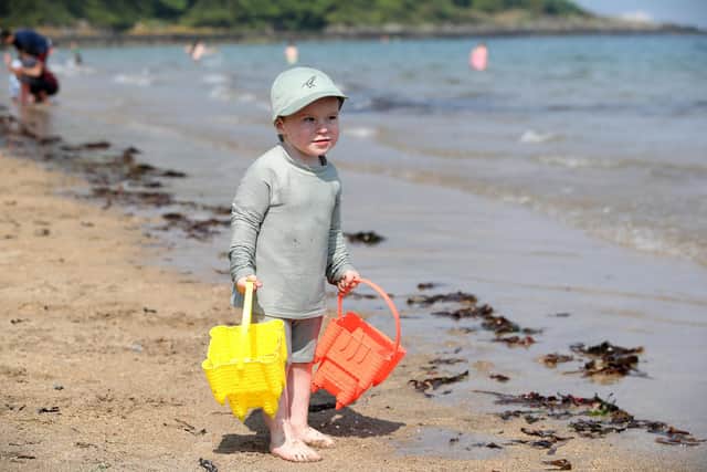 Henry Cooke enjoys a day out at Helen's Bay on Saturday. Picture: Declan Roughan / Press Eye