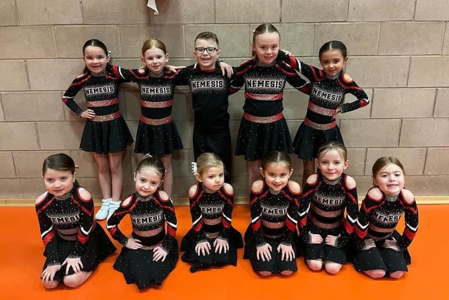 One of the Nemesis Dance and Cheer groups who competed at Antrim.