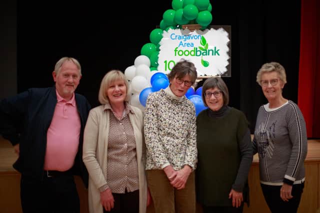 Some of the attendees at the 10th anniversary of Craigavon Food Bank held at Craigavon Civic Centre on Monday night.