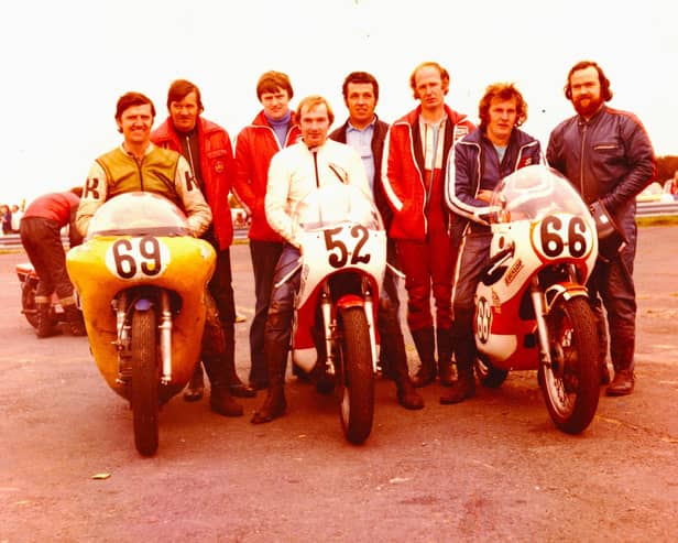 Gerry Barron (69) with his racing friends