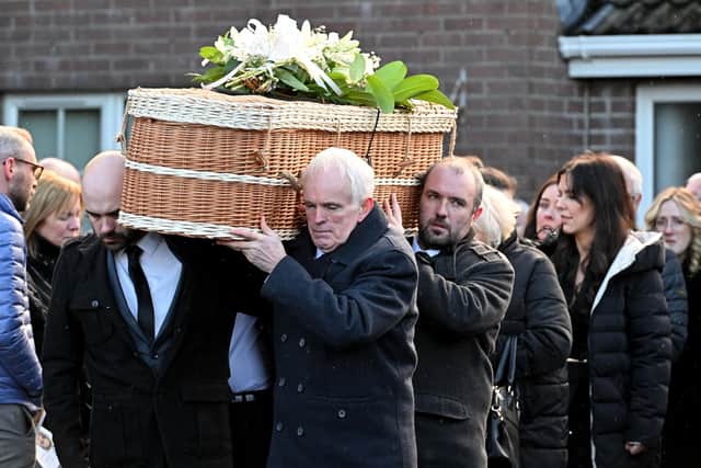 Natalie McNally's funeral was held at her family home on Boxing Day, with burial afterwards in Lurgan's St Colman’s Cemetery. Picture: Stephen Hamilton  / Press Eye.