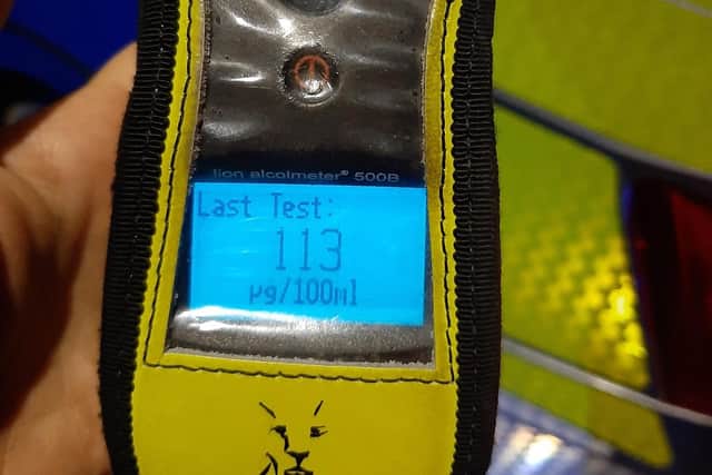 The driver stopped in Lurgan provided a reading of 113 which is more than three times the legal limit. Picture:  PSNI