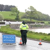 Police on the Portaferry Road, outside Newtownards in Co. Down, where a multi-vehicle collision took place on Friday morning. Picture: Jonathan Porter / PressEye