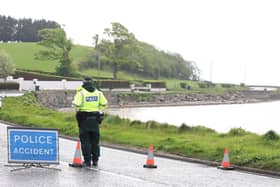 Police on the Portaferry Road, outside Newtownards in Co. Down, where a multi-vehicle collision took place on Friday morning. Picture: Jonathan Porter / PressEye