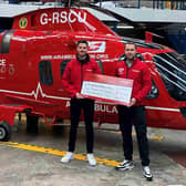 Jonney Tohall and Ryan Lewis raised over £7,000 for the Air Ambulance NI charity.