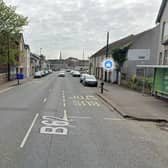 Cllr Storey said passengers arriving at Ballymoney train station for onward travel have to "go up to Charles Street and stand at the two glorified bus shelters". CREDIT GOOGLE MAPS