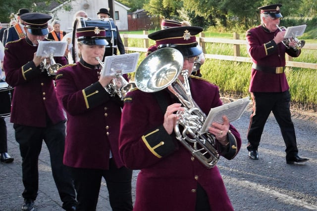 Dundrod Silver Band accompanies members of Dundrod Temperance to their divine service, Pic credit: Dundrod Temperance
