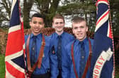 Three members of Ahorey BB ready for the big parade on Sunday: Josh Opolo, Dylan Laverty and Bobby Harrison. PT14-200.