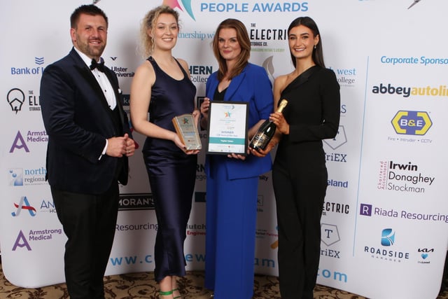 CSR Team of the Year, sponsored by Hutchinson Engineering and presented by Mark Hutchinson, to the winner Taylor Yates represented by Ellen Yates, Nyree Kennedy and Aine Donnelly