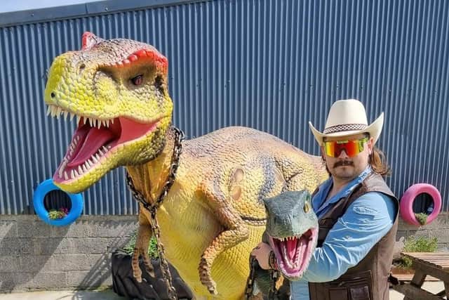 Lots of dinosaur fun at the NW200 marquee. CREDIT BRIAN MOORE