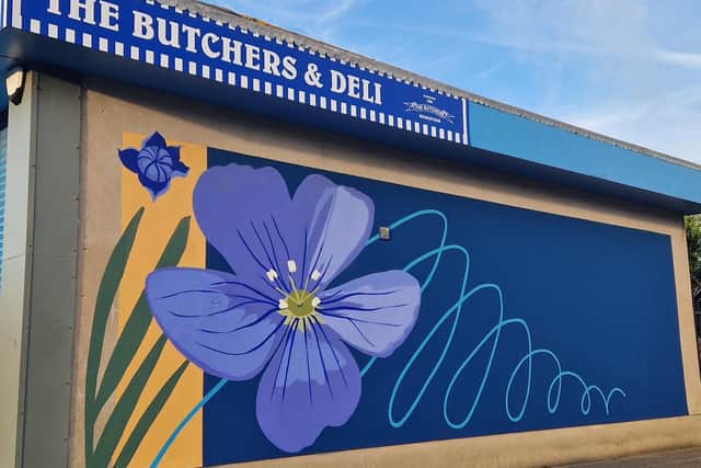 The recently completed mural on the side of the business in Jennings Park. (Pic: Contributed).