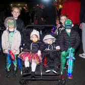 Families enjoy the free entertainment on offer at the Halloween event in Coalisland on Tuesday evening.