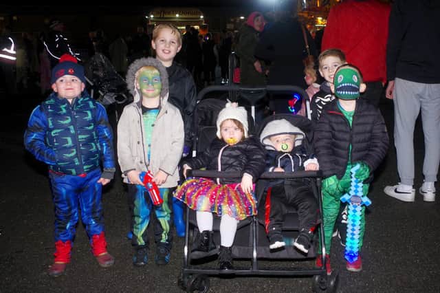 Families enjoy the free entertainment on offer at the Halloween event in Coalisland on Tuesday evening.