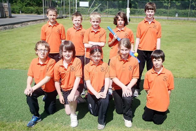 Harmony Hill Primary School Primary Six team taking part in Quick Cricket at Derriaghy Cricket Club in 2009