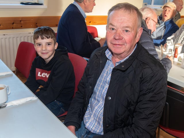 Bertie Moore and grandson Caleb Moore pictured at the Mavemacullen Accordion Band big breakfast on Saturday morning.