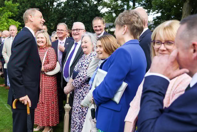 Enjoying the garden party at Hillsborough Castle.