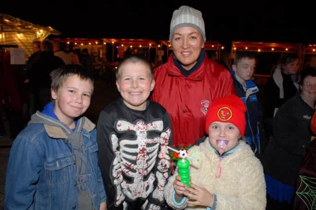 Andrew Wright with Alistar, Sandie and Morgan Burke enjoying Halloween at Carnfunnock in 2007.