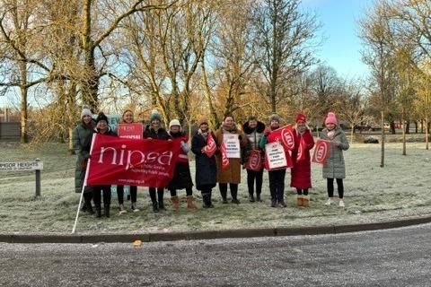 Drumgor PS staff in Craigavon were among those taking part in Thursday's strike.