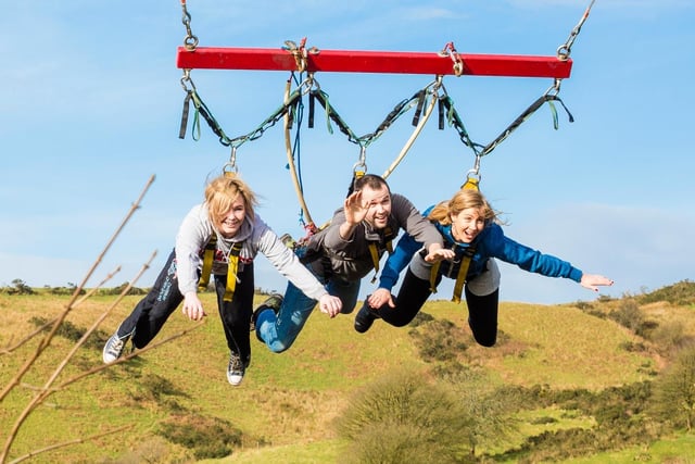 Taking a childhood favourite to new heights, Todds Leap’s giant onsite swing will have you harnessed in before bringing you and three others back up to an unimaginable height. 
Putting control in your hands, you’ll then pull the lever and soar over the cliff edge, swinging backwards and forwards as you take in the stunning views of Ballygawley.
For more information, go to toddsleap.com/activities/giant-swing