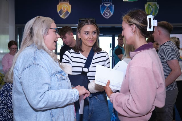 Time for chat - as Sperrin Integrated College student collect their A-Level results.