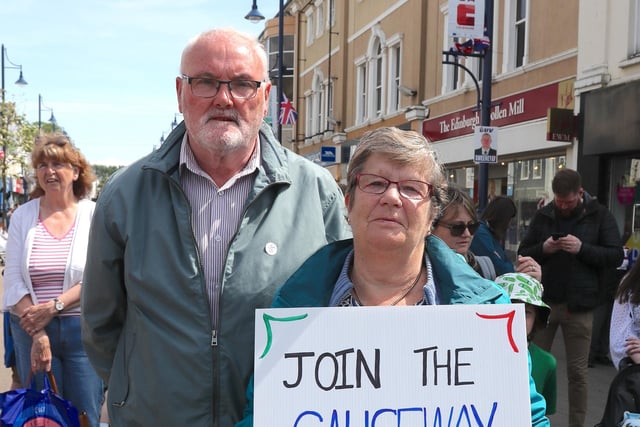 Members of the public gathered at Coleraine Town Hall on Saturday to voice opposition to the loss of maternity services at Causeway Hospital.