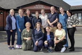 MARATHON MISSION...Banbridge Group Surgery team will compete in Sunday’s Belfast City Marathon relay. Photo: Paul Byrne Photography.