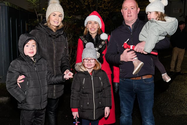 Chair of the Council, Councillor Córa Corry attended the Coalisalnd Christmas Lights Switch On.