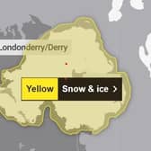 A Yellow warning for snow and ice is in place. Image by Met Office