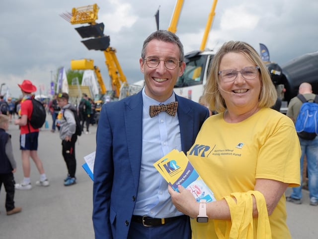 Agriculture Minister Andrew Muir with Susan Kee, Chair of N.Ireland Kidney Research Fund
