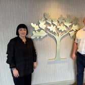 Joanna Maxwell, owner of exclusive UK distributor Savvy & Shine and Dr Declan Quinn, co-founder of Mid Ulster Clinic.