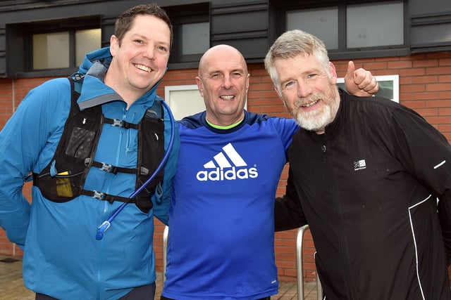 Ready to run...Colin Campbell, Thomas McKinstry and Sean Boyle pictured before the Sunday's Festival of Running. PT11-203.