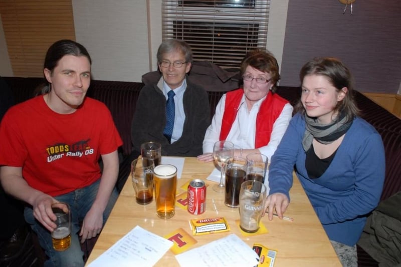 A team taking part in a Green Party quiz held at the Olderfleet Bar in 2010.