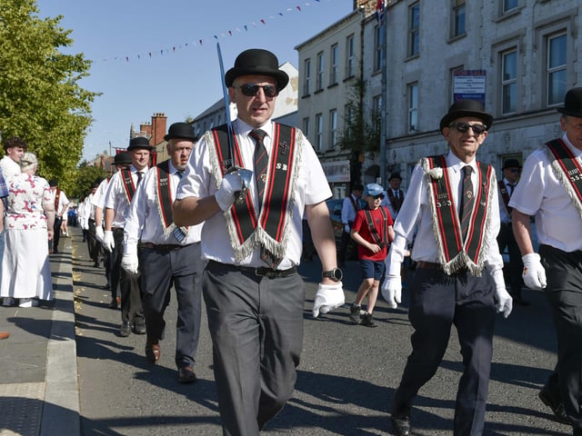 Royal Black Institution members parade through Lurgan to celebrate the 13th.