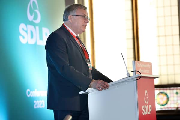 Mr McGlone speaking at the conference.