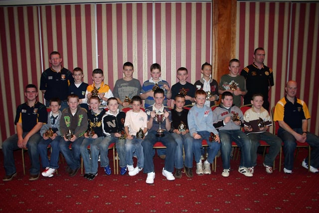 Ballycastle U12 Indoor Hurlers pictured at their annual awards ceremony held in the Marine Hotel, Ballycastle in 2006