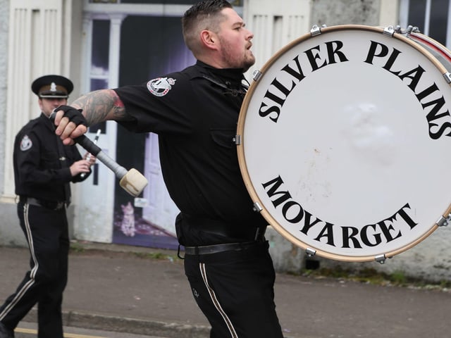 Keeping the beat during the Larne parade.