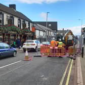 One way traffic at Queen Street, Magherafelt.