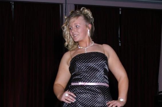 Modelling bridal wear at the 2007 Larne High School Fashion Show in support of the Larne Branch of St John Ambulance.